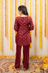 PHULJARI - Elegant Maroon Farshi Salwar Set With Potli Bag