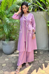 REZAAR-Lilac Three Piece Cotton Jacket Set