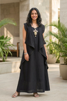 Rozana - Black long Gown With Jacket