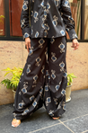 Rozana- Black Printed Drape Pants Co-ord Set (PRE-ORDER)