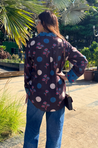 Jazba-Brown Polka Bloom Printed Shirt