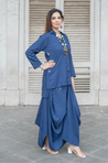 REZAAR-Navy Blue Turkey Skirt With Short  Shirt