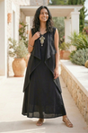 Rozana - Black long Gown With Jacket