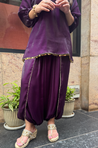 Mizaaj- Purple Tunic style Top with Dhoti Skirt Set(PRE-0RDER)