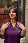 Mizaaj- Purple Tunic style Top with Dhoti Skirt Set(PRE-0RDER)