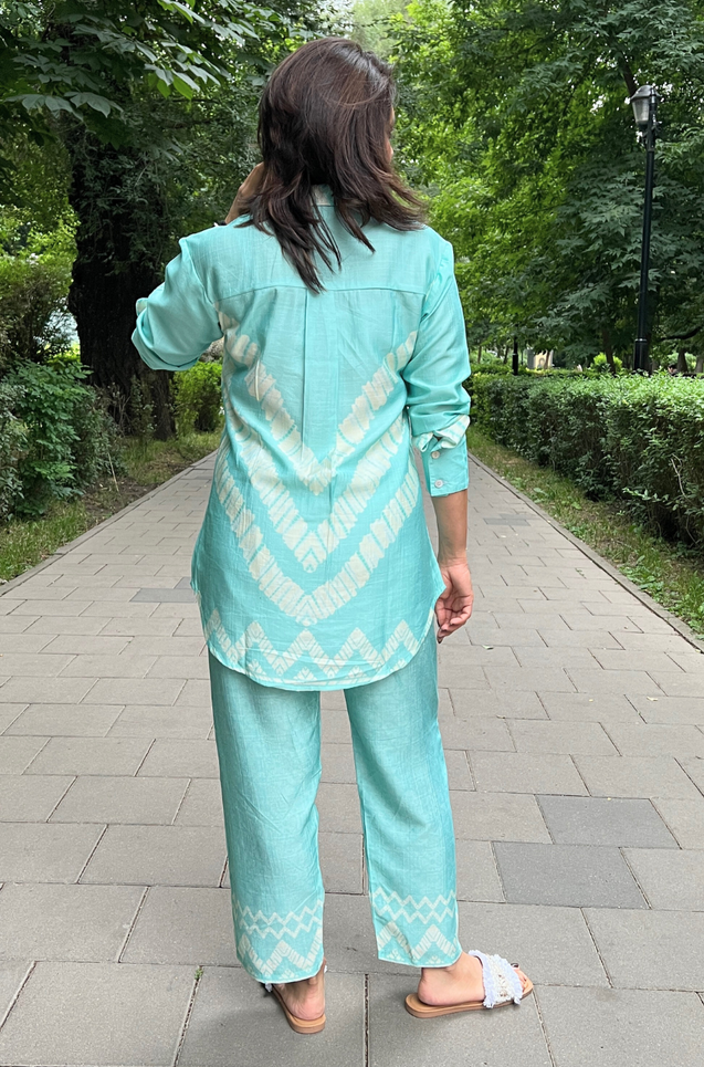 SEHAJ- Cyan Blue Co-ord Set