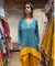ROOH - Teal Color-Block High-Low Two Piece Set