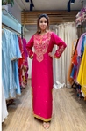 NAZM- Embroidered Hot Pink  Ethnic Dress