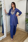 NOORANI-Persian Indigo Two Piece Patiala Set