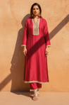 PHULJARI -Red Jacquard Two Piece Set