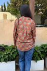 Jazba- Coffee Brown Pocket Printed Shirt