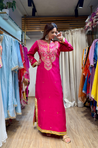 NAZM- Embroidered Hot Pink  Ethnic Dress