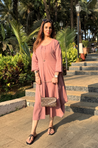 REZAAR- Dusty Pink Cowl Dress