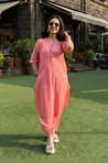 Rozana -Coral Pink Co-ord Kurta Set