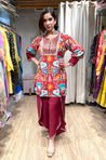 MASAKALI - Printed Maroon Kurta With Wrap Pant