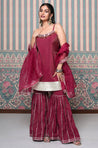 PASSORI-Maroon Embroidered Sharara Set