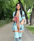 SEHAJ-Sky Blue Floral Printed Two Piece Set