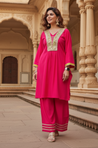 SUROOR - Pink Mirror Batwing  Two Piece Set