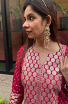 Festive Elegant Karwa Chauth Red Ethnic Farshi Salwar Set