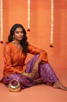 Festive Rust Orange Patola Printed Farshi Salwar Set(Pre-order)