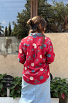 Jazba-Red Polka Bloom Printed shirt