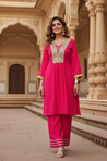 SUROOR - Pink Mirror Batwing  Two Piece Set