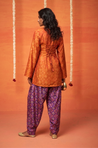 Festive Rust Orange Patola Printed Farshi Salwar Set(Pre-order)
