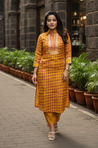 DESI SWAG Yellow Printed Co-ord Pathani Set