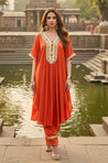 Raas- Rust Solid Batwing Sleeves Two Piece Set (oversized fit)