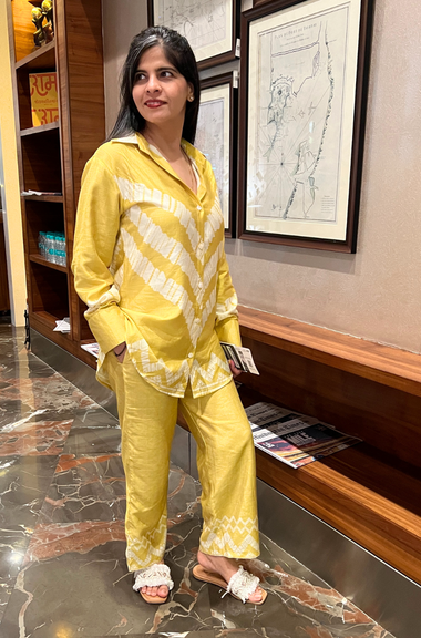 SEHAJ-Pineapple Yellow Co-ord Set