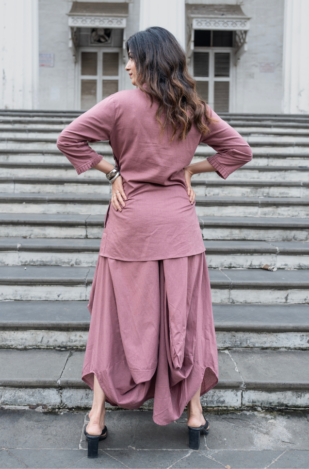 REZAAR-Onion  Pink Turkey Skirt With Short  Shirt