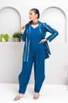 RANGAT-Cobalt Blue Jumpsuit With Jacket