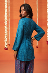 Festive Cobalt Blue Patola Printed Farshi Salwar Set(Pre-order)