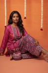 Festive Pink Patola Printed Farshi Salwar Set with Potli Bag(pre-order)