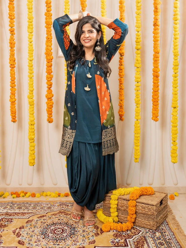 MEHER-  Navy Blue Jacket with Inner and Goro  Pant