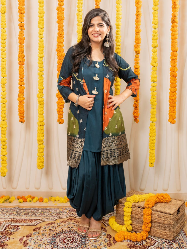 MEHER-  Navy Blue Jacket with Inner and Goro  Pant