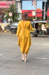 REZAAR-Mustard  Yellow Cowl Dress