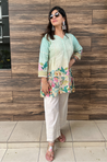 KHWAAB - Sea Green Three Piece Suit Set