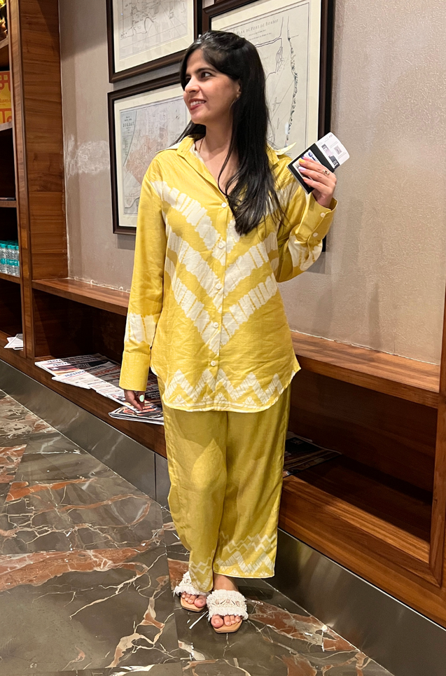 SEHAJ-Pineapple Yellow Co-ord Set