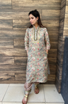DESI SWAG - Sage Green Floral Printed Pathani Set
