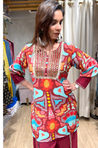 MASAKALI - Printed Maroon Kurta With Wrap Pant