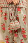 AAFREEN-  Floral  Printed Farshi Salwar set with Potli Bag