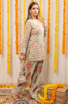 AAFREEN-  Floral  Printed Farshi Salwar set with Potli Bag