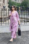 REZAAR-Lilac Three Piece Cotton Jacket Set