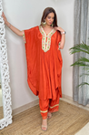Raas- Rust Solid Batwing Sleeves Two Piece Set (oversized fit)