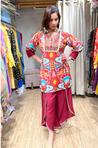 MASAKALI - Printed Maroon Kurta With Wrap Pant