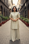 Elegant Grey kurta Palazzo Two Piece Set