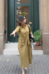 REZAAR-Olive Green Button Detail Shirt Dress