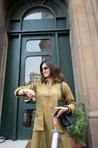 REZAAR-Olive Green Button Detail Shirt Dress