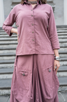 REZAAR-Onion  Pink Turkey Skirt With Short  Shirt